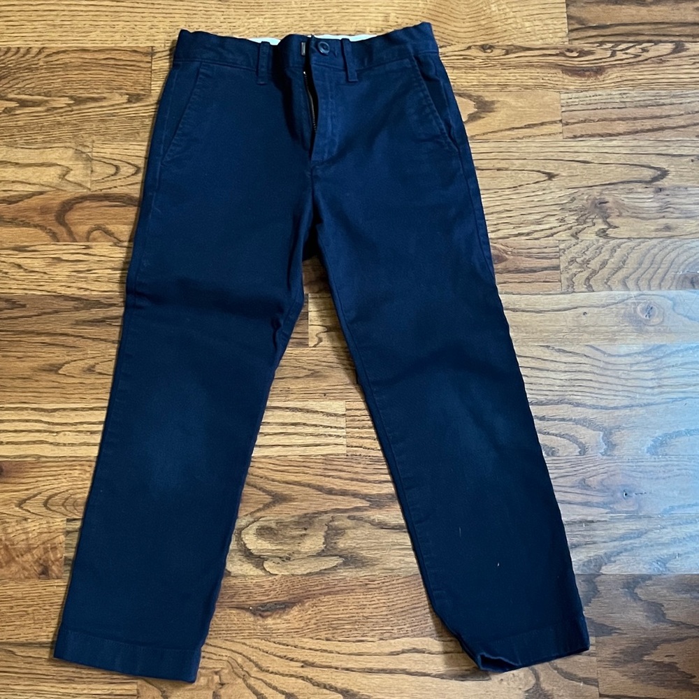 J Crew factory boys navy chino pants. Size 6 slim. Adjustable waistband.